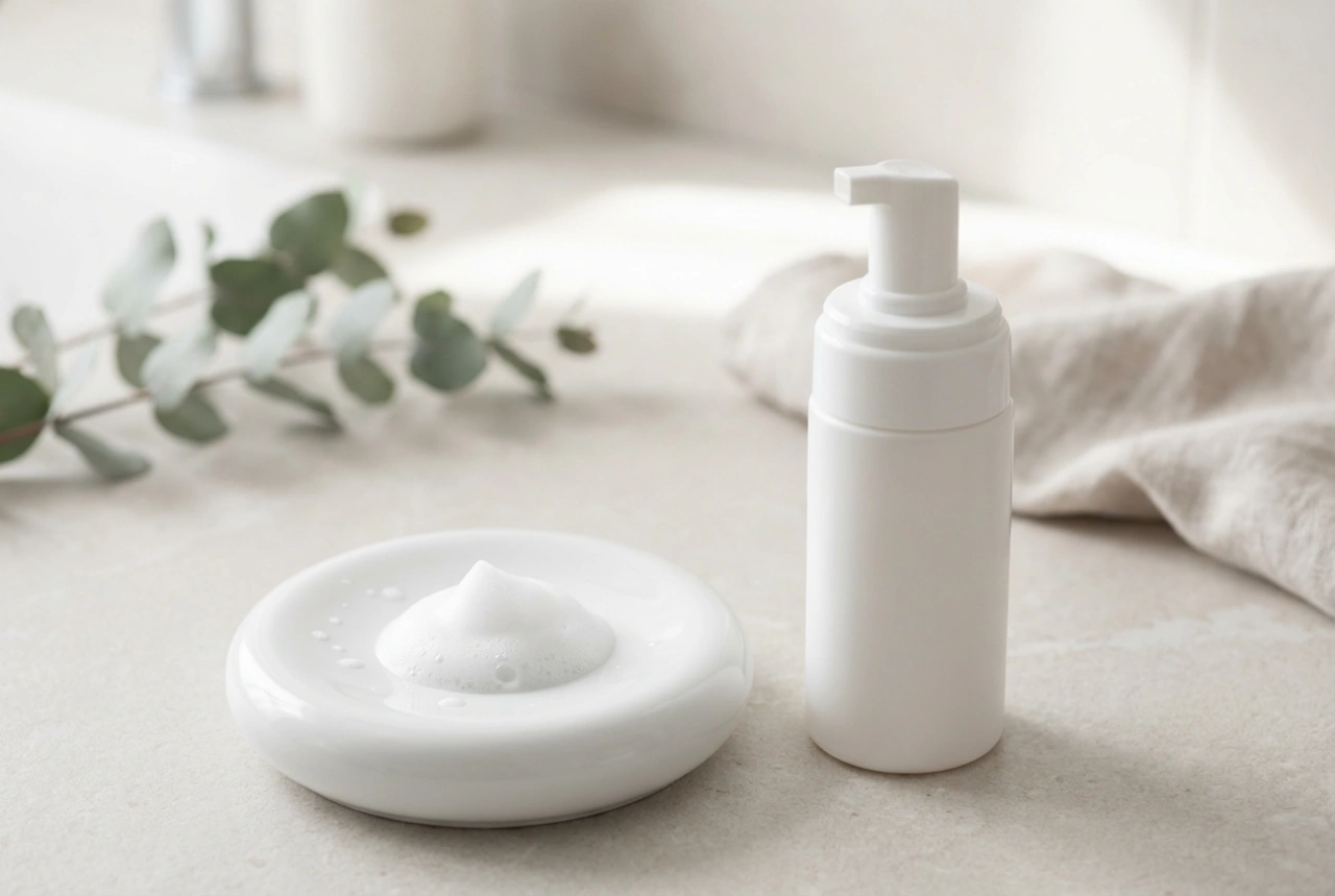 Reinigungsschaum: eine leichte Formel, die Make-up und LSF entfernt