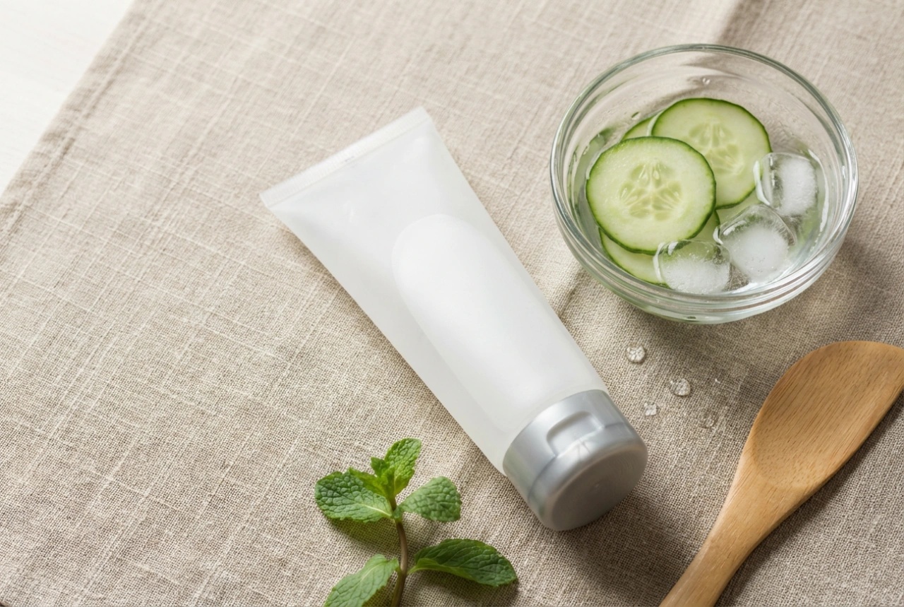 Kühlende Gesichtsmaske: Beruhigung nach der Sonne, Einwirkzeit und Hygiene