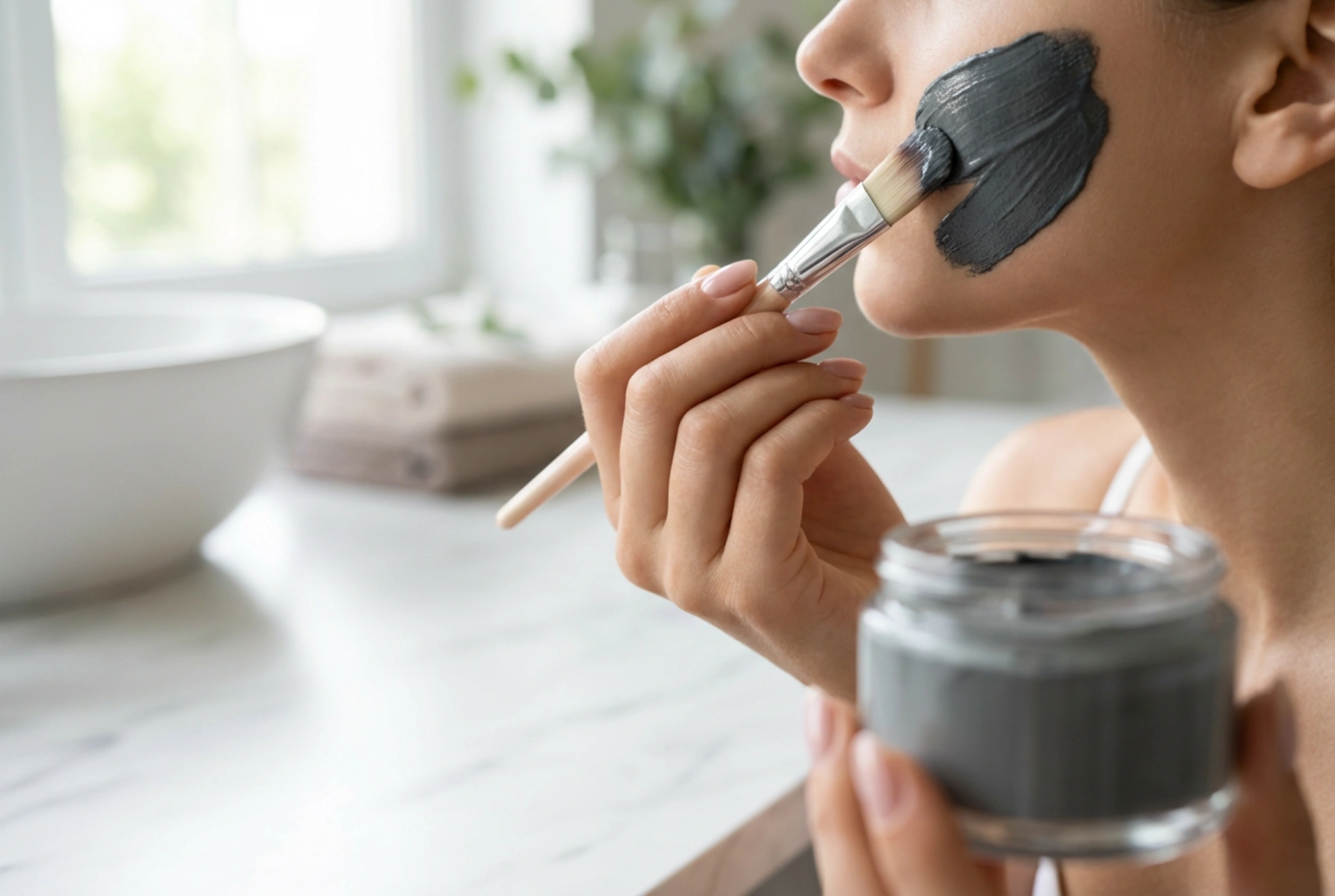 Reinigende Aktivkohlemaske: Anwendung