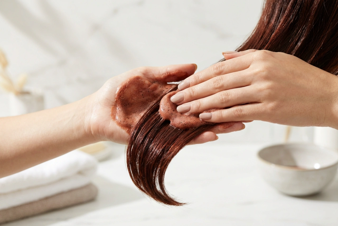 Rotes Tönungsshampoo: Nuancen-Auswahl und gleichmäßige Anwendung