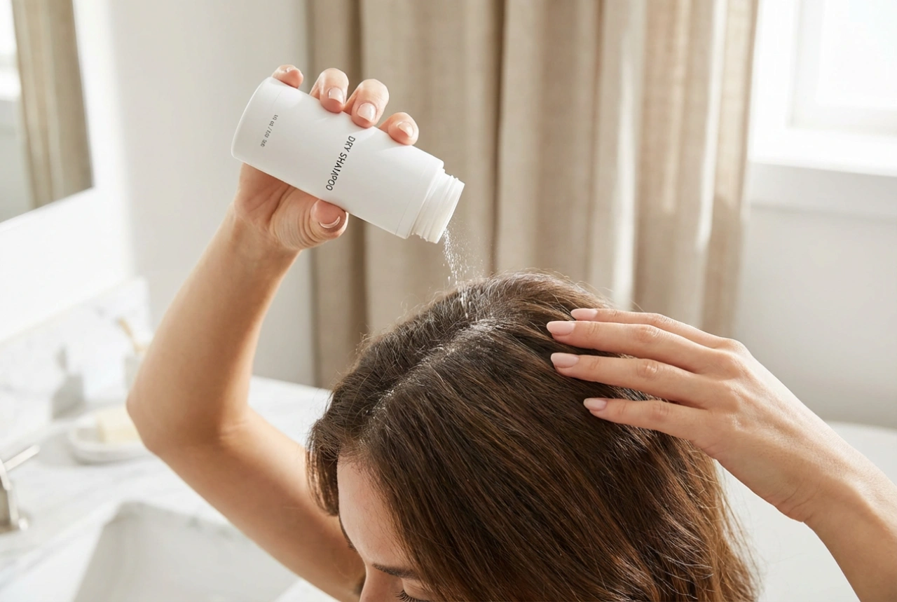 Trockenshampoo in Puderform: Schnelle Erfrischung und wie man weiße Rückstände vermeidet