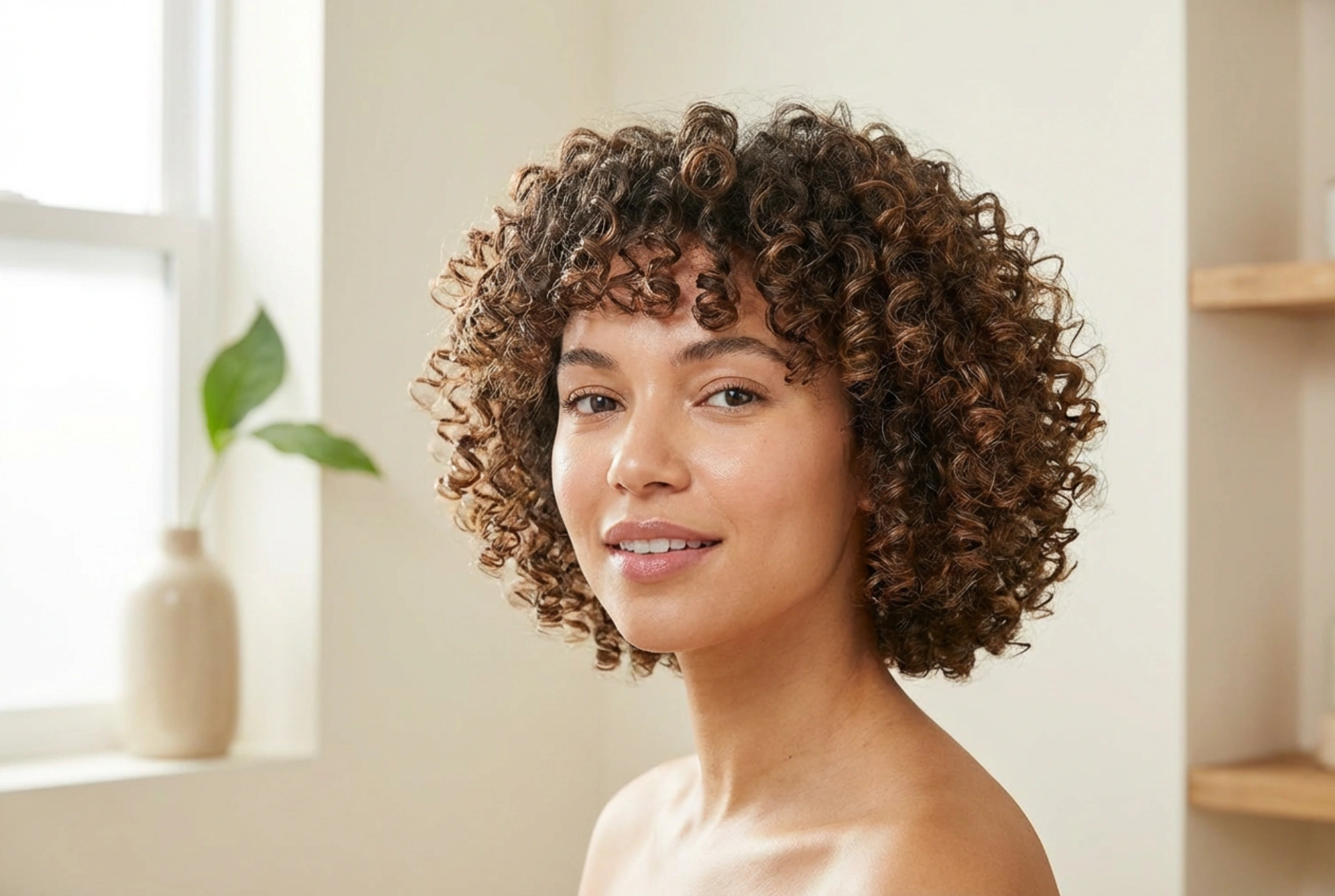 Kurzes lockiges Haar: Lockendefinition, Schwung ohne Frizz und Halt