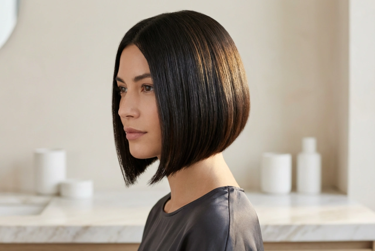 Asymmetrischer Bob: Frisur und Styling für Glanz, Schritt für Schritt