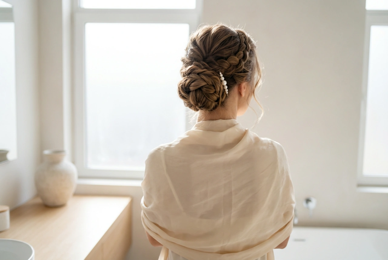 Frisuren zum langen Hochzeitskleid: Elegante Dutts, Wellen und halboffenes Haar
