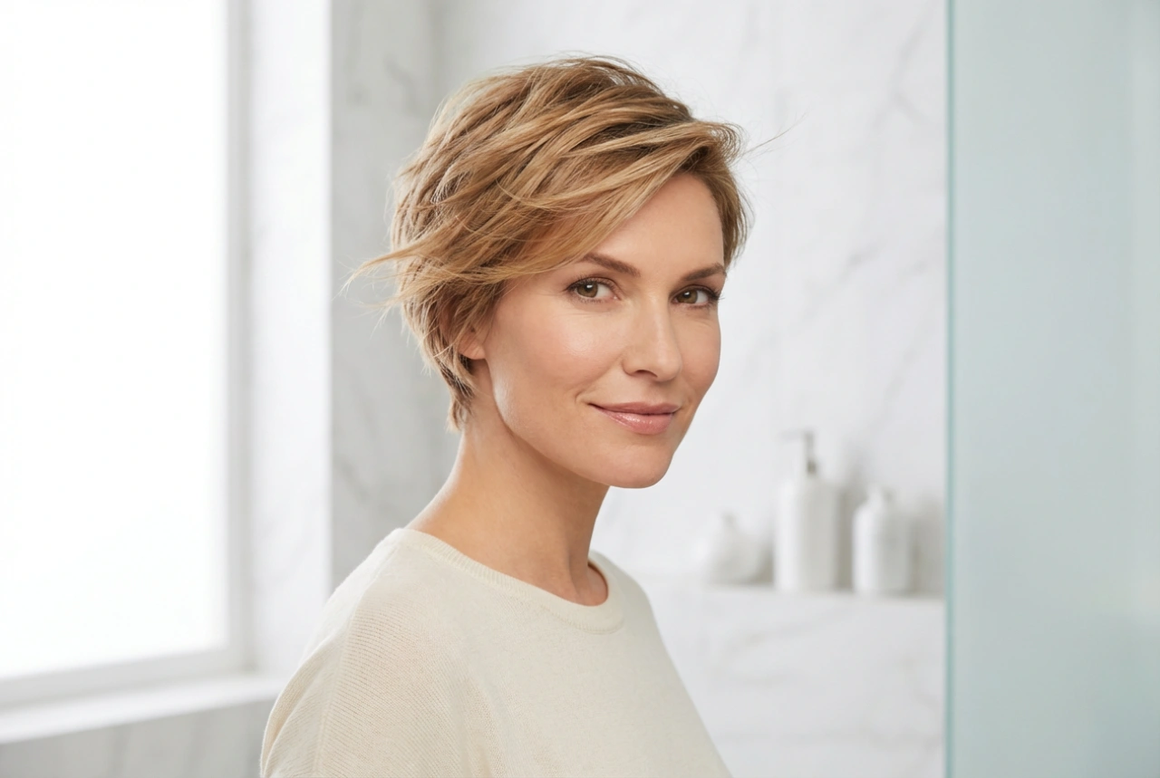 Igel-Frisur für Damen: Textur, Volumen und sanfter Glanz