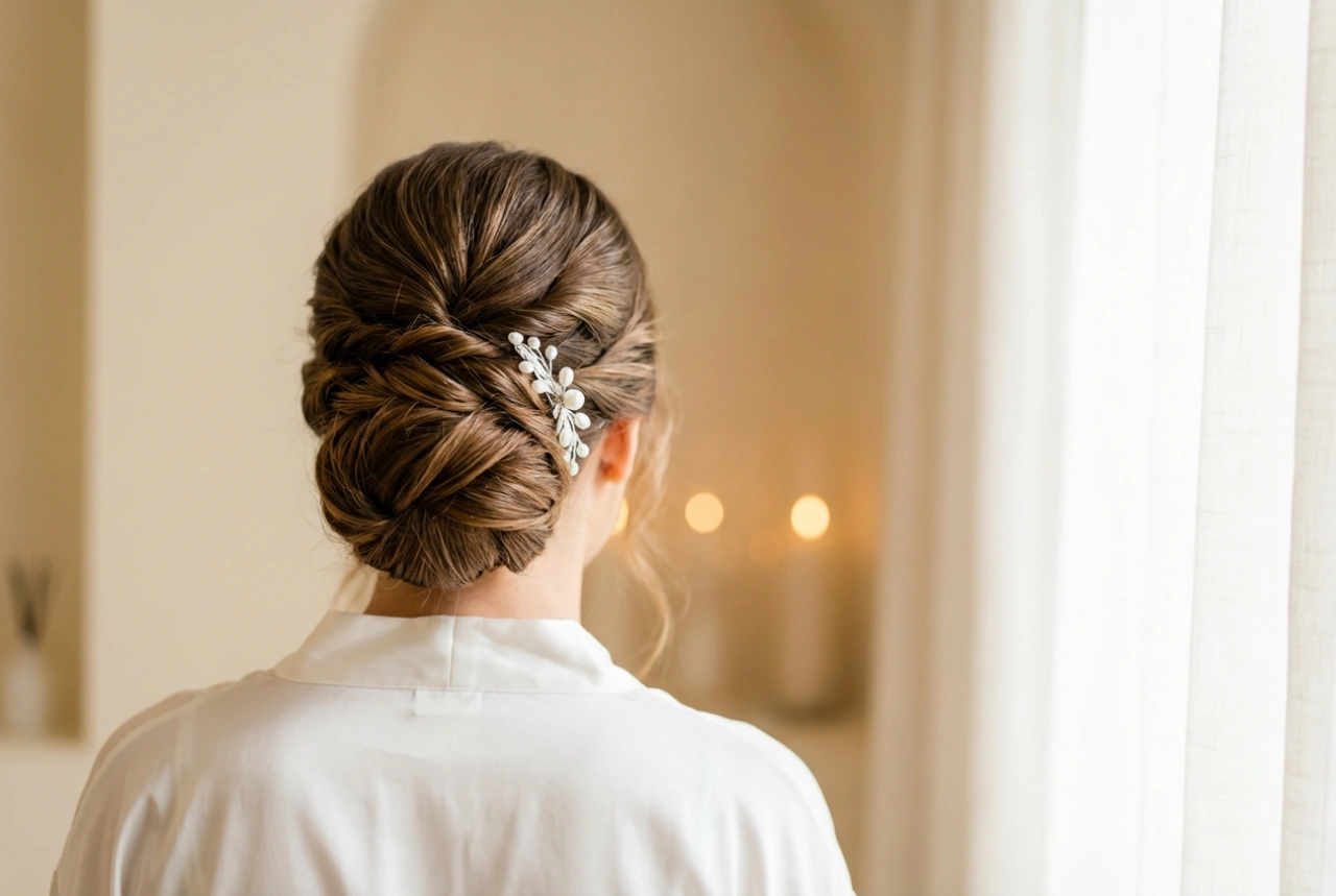 Elegante Hochsteckfrisur für langes Haar zur Hochzeit: Schritt für Schritt