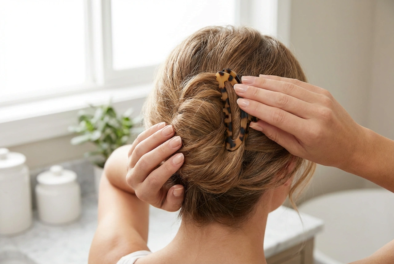 Schnelle Hochsteckfrisuren mit Accessoires: Frisur mit Haarklammer in 3 Schritten