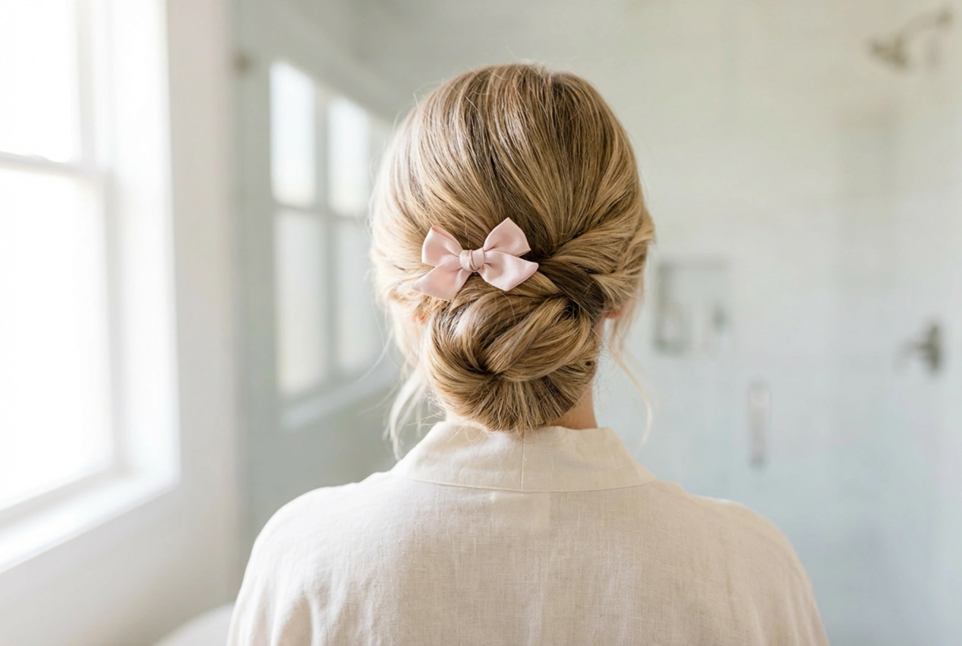 Romantische Frisur: Wie man eine Haarschleife sicher befestigt