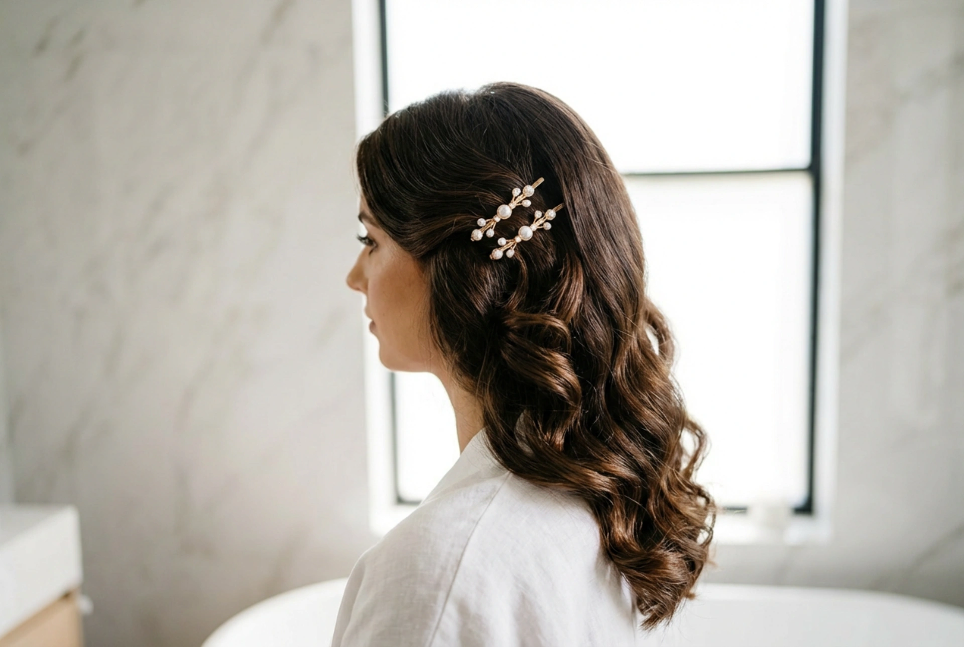 Dekorative Akzente: Frisur mit Haarspangen, Sektionen und Wellen Schritt für Schritt