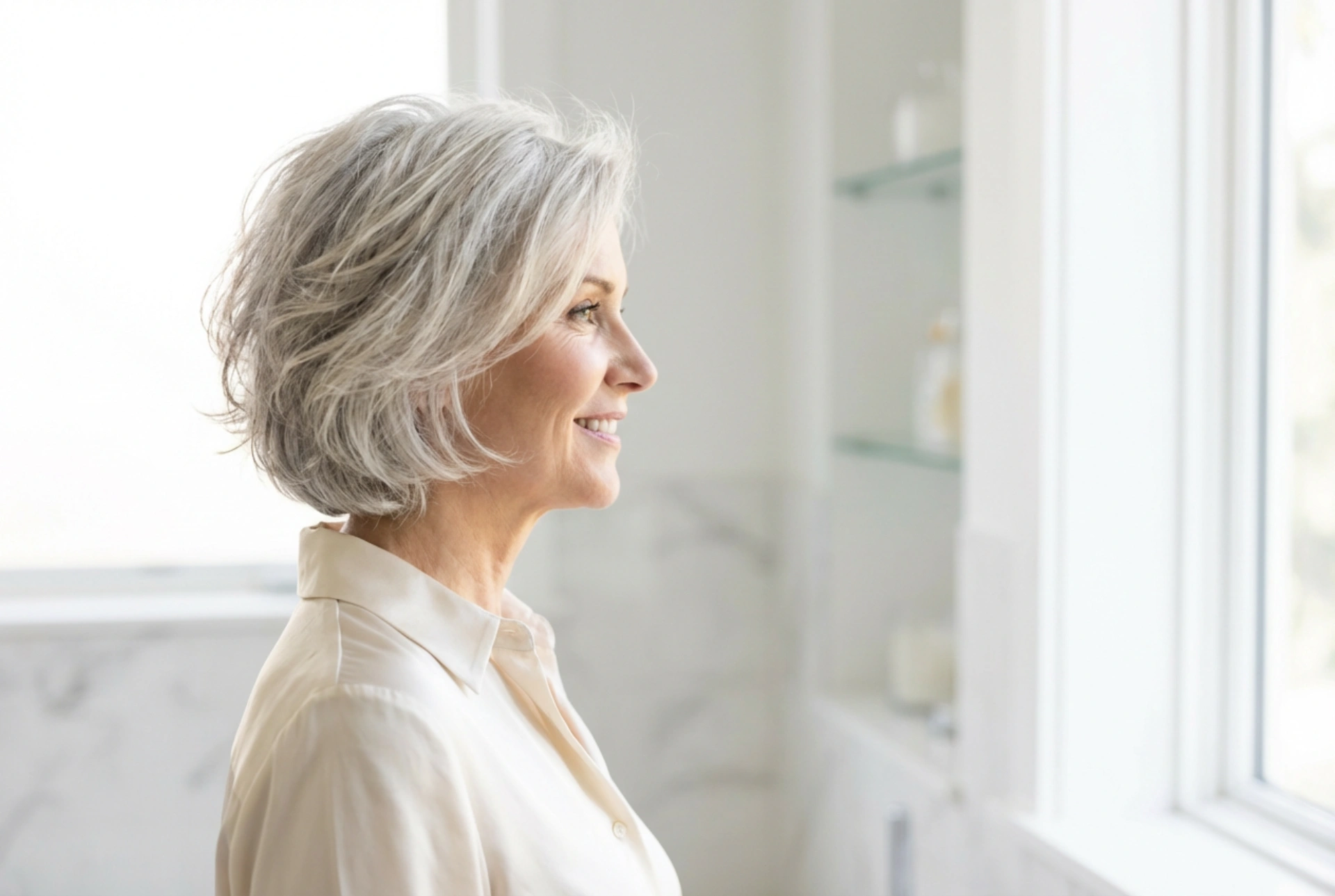 Dünnes Haar ab 50: Frisuren und Stylingtipps für mehr Volumen