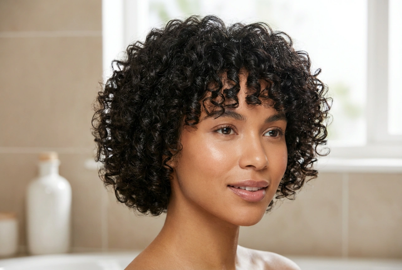 Kurzes lockiges Haar: Styling ohne Frizz und Definition der Locken