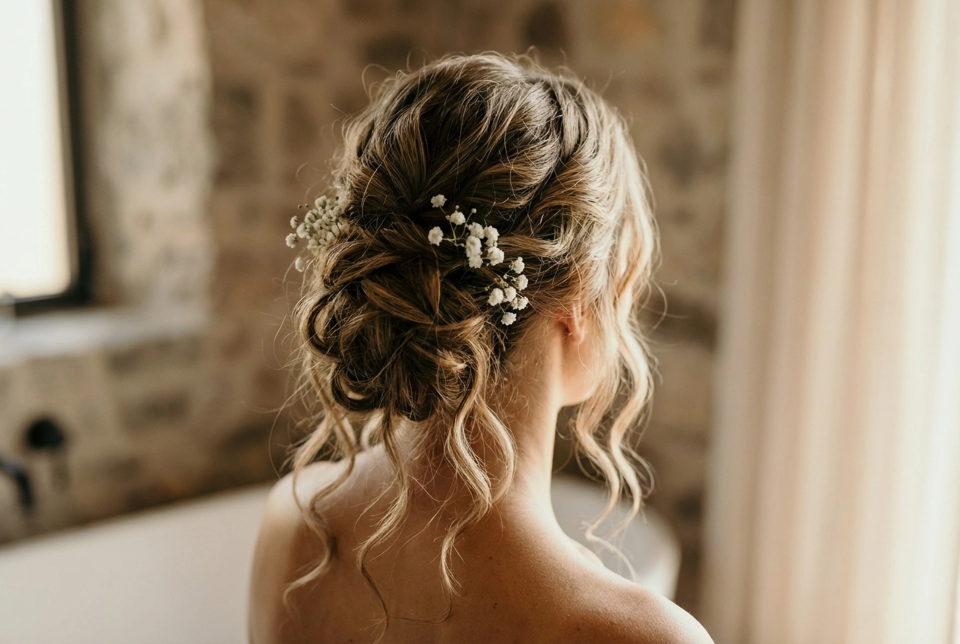 Lockere Frisur für die Hochzeit: romantische Hochsteckfrisuren und sanfte Wellen