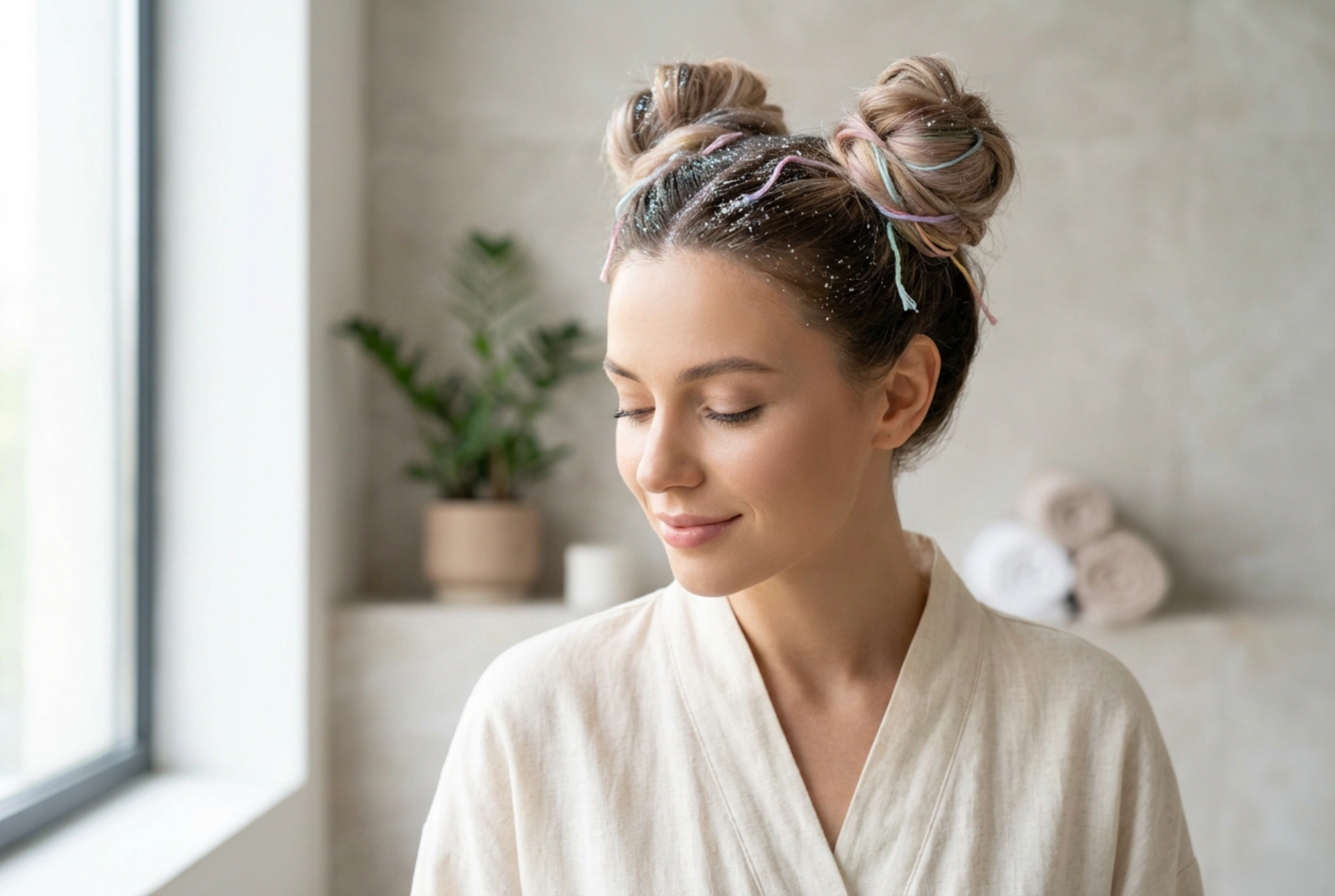 Ausgefallene Festivalfrisuren für Damen: Glitzer, Space Buns und bunte Strähnen