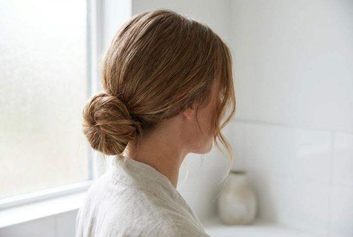 Hochsteckfrisuren für mittellanges Haar: Halbe Dutts, tiefe Dutts und lockere Flechtfrisuren