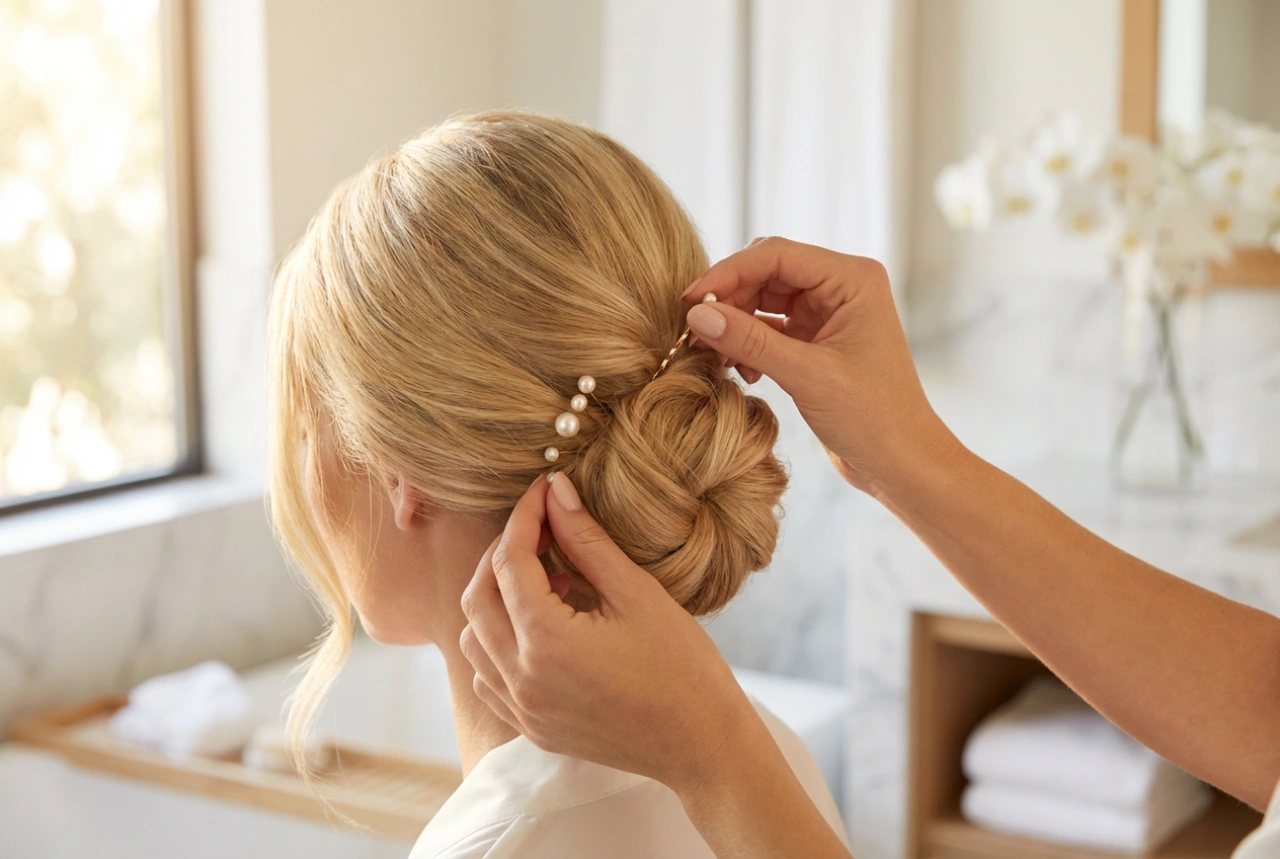 Einfache Hochzeitsfrisur: Vorbereitung, Styling und Halt Schritt für Schritt