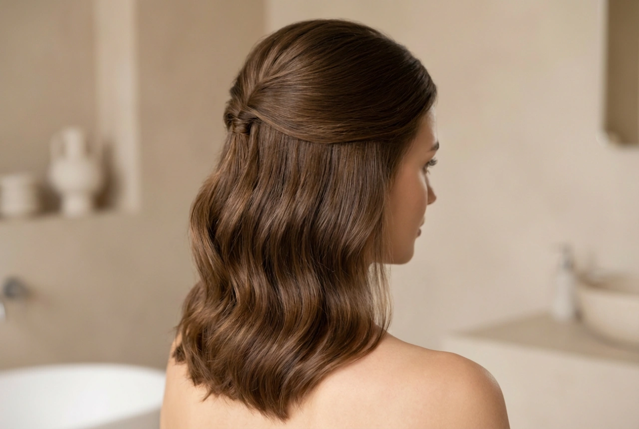 Frisuren für mittellanges Haar: Glätten, Wellen und elegante Halboffen-Styles