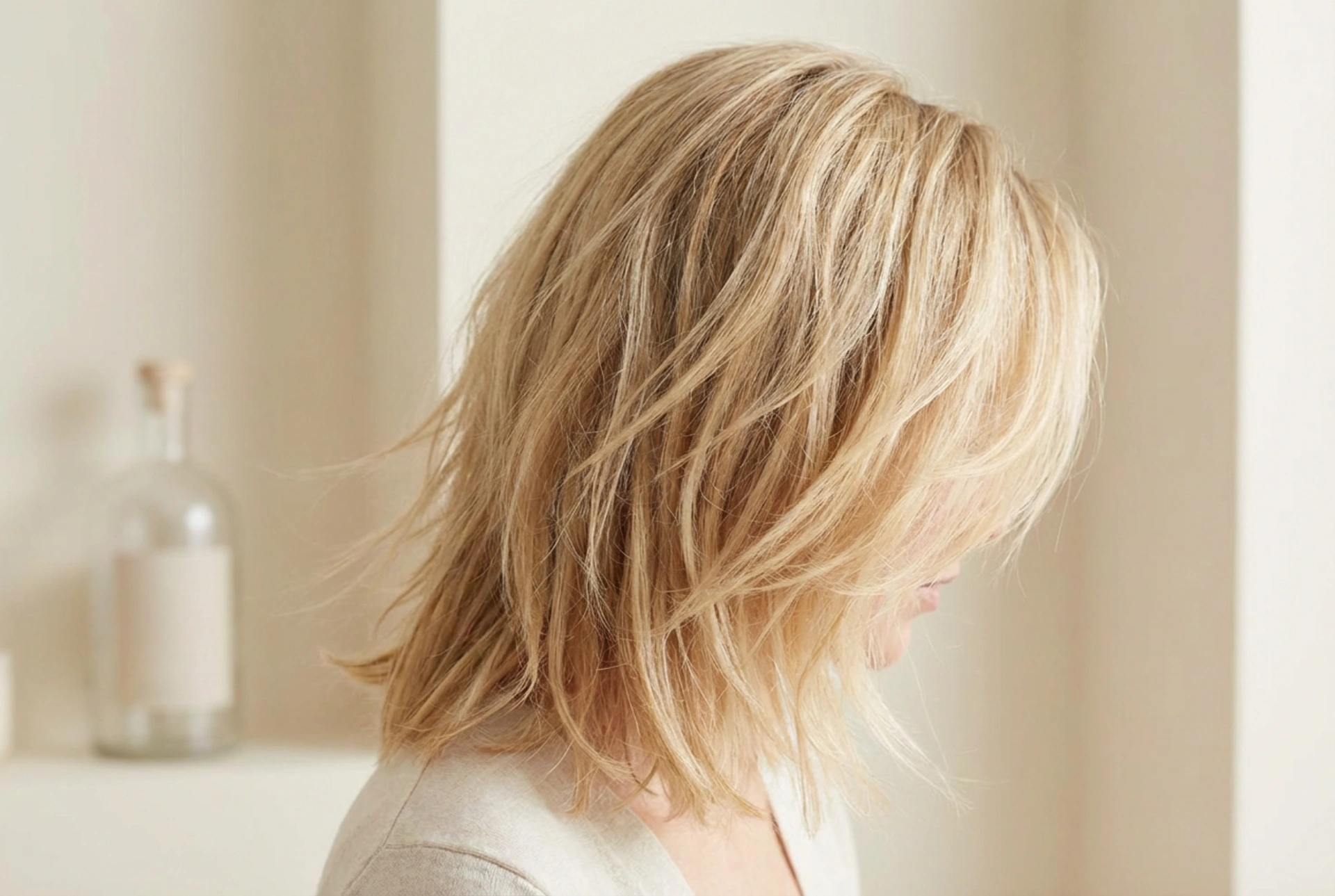 Wie man gestuftes Haar stylt, um Schichten und Textur zu betonen