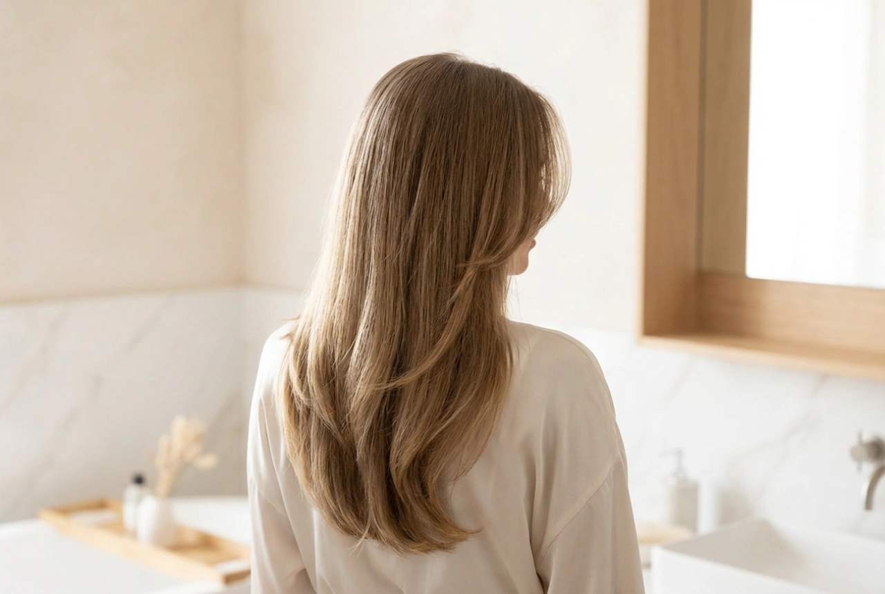 Gestuftes langes Haar: Face Framing, U-Shape und die richtige Volumenpflege