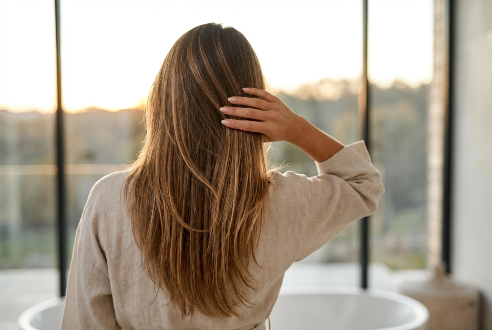 Langes, glattes Stufenhaar: So bleiben Form und Spannkraft erhalten