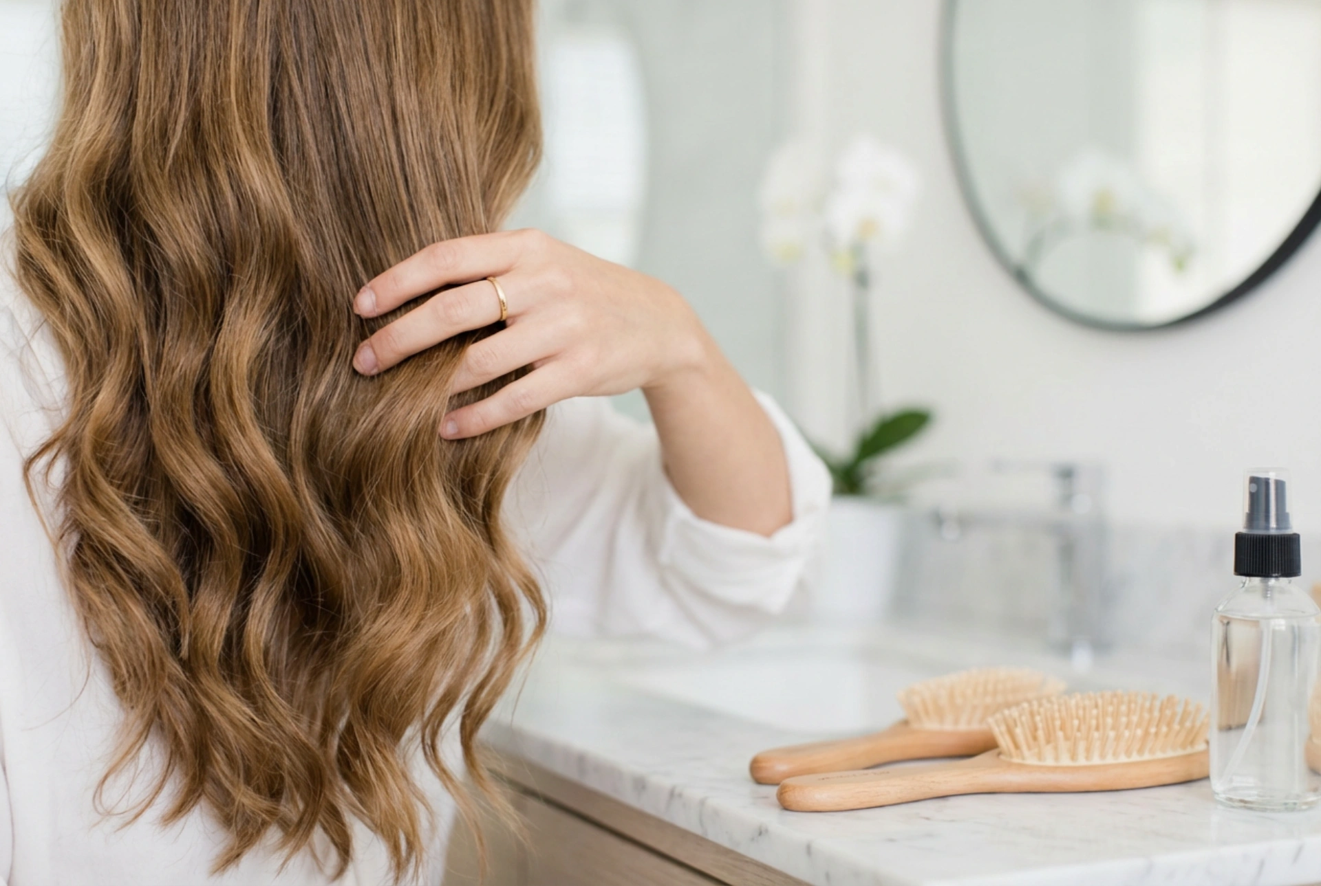 Elegante Frisur zu Hause: Glattes Finish, Wellen und Haltbarkeit