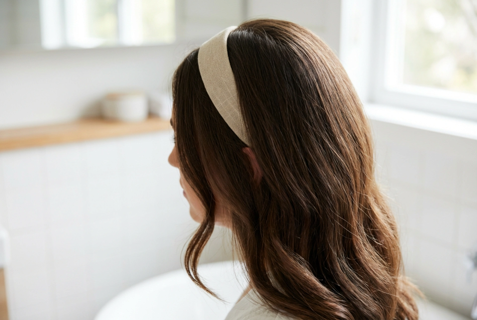 Frisur ohne Pony: Volumen am Ansatz, Scheitel und Haarband