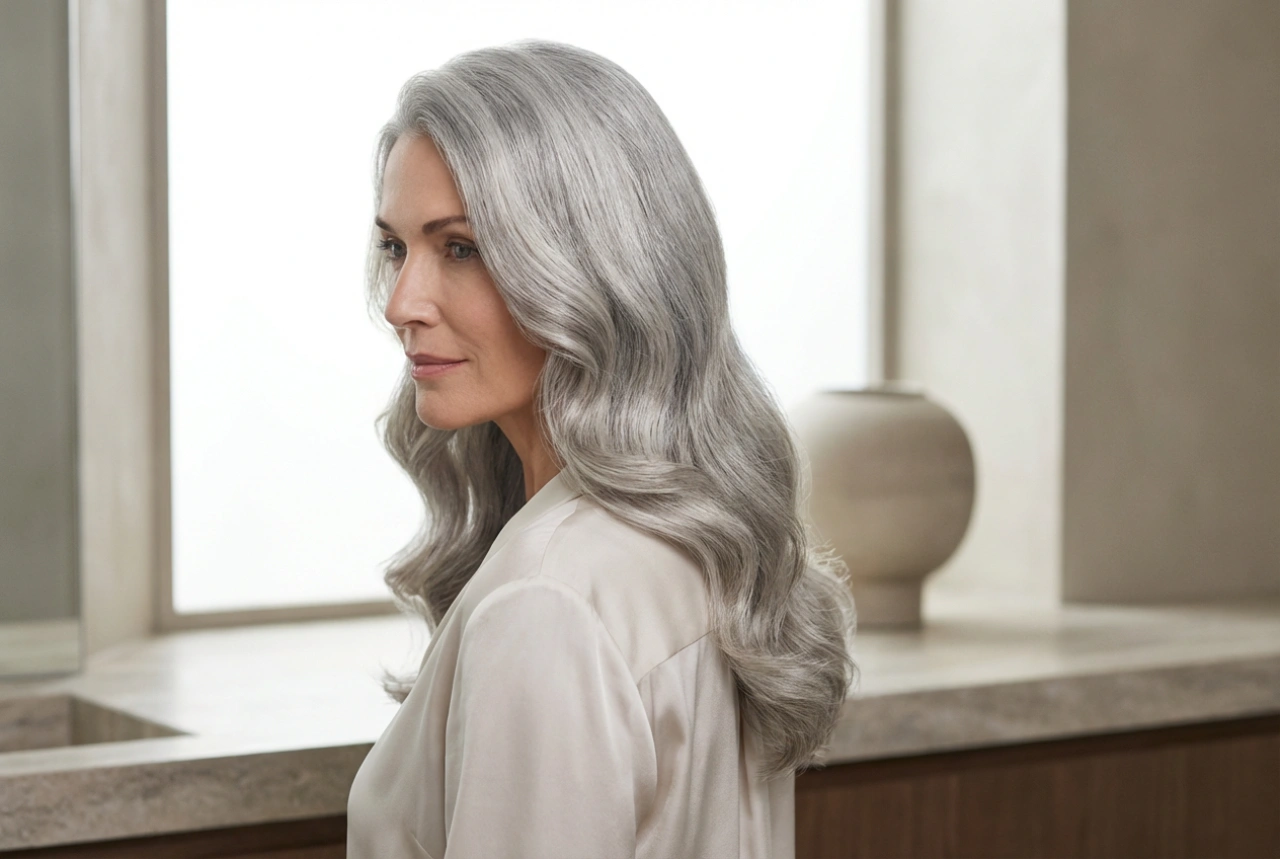 Styling für graues Haar: Glanz, Glättung, Wellen und Halt