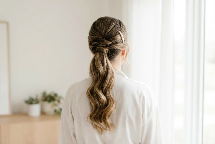 Der Pferdeschwanz als Brautfrisur: Glatte, gewellte und geflochtene Styles