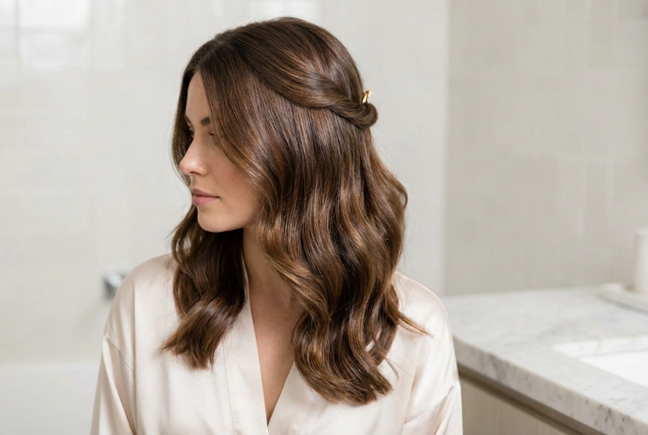 Abendfrisuren für schulterlanges Haar: Sanfte Wellen, Halboffene Stylings und der tiefe Dutt