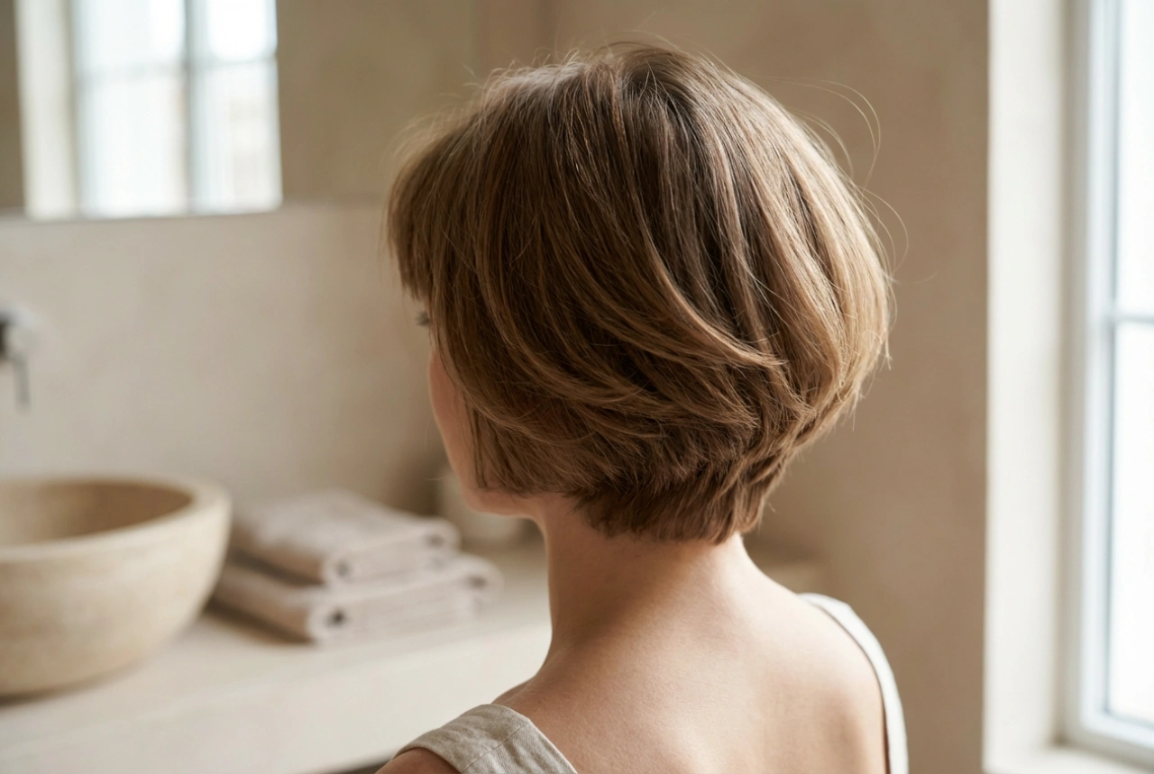 Kurzes Haar mit Pony: Volumen am Ansatz und lebendige Textur