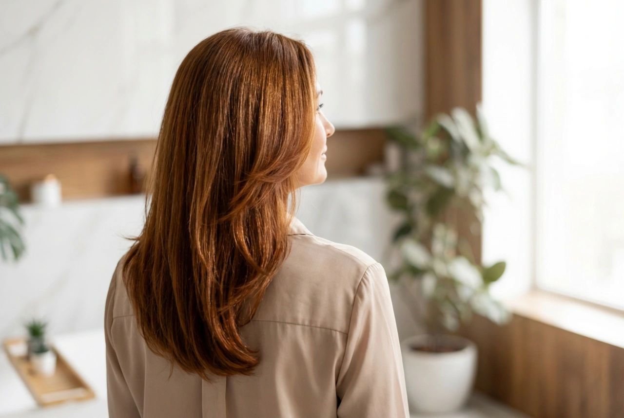 Schichten und Glanz: Frisuren für 50-Jährige mit langen Haaren