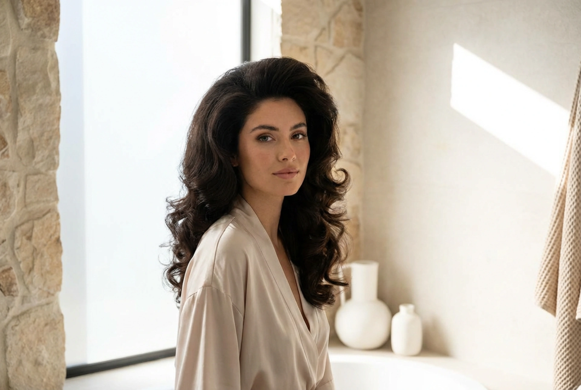 Frisuren der 80er Jahre für langes Haar: großes Volumen, Locken und Toupieren