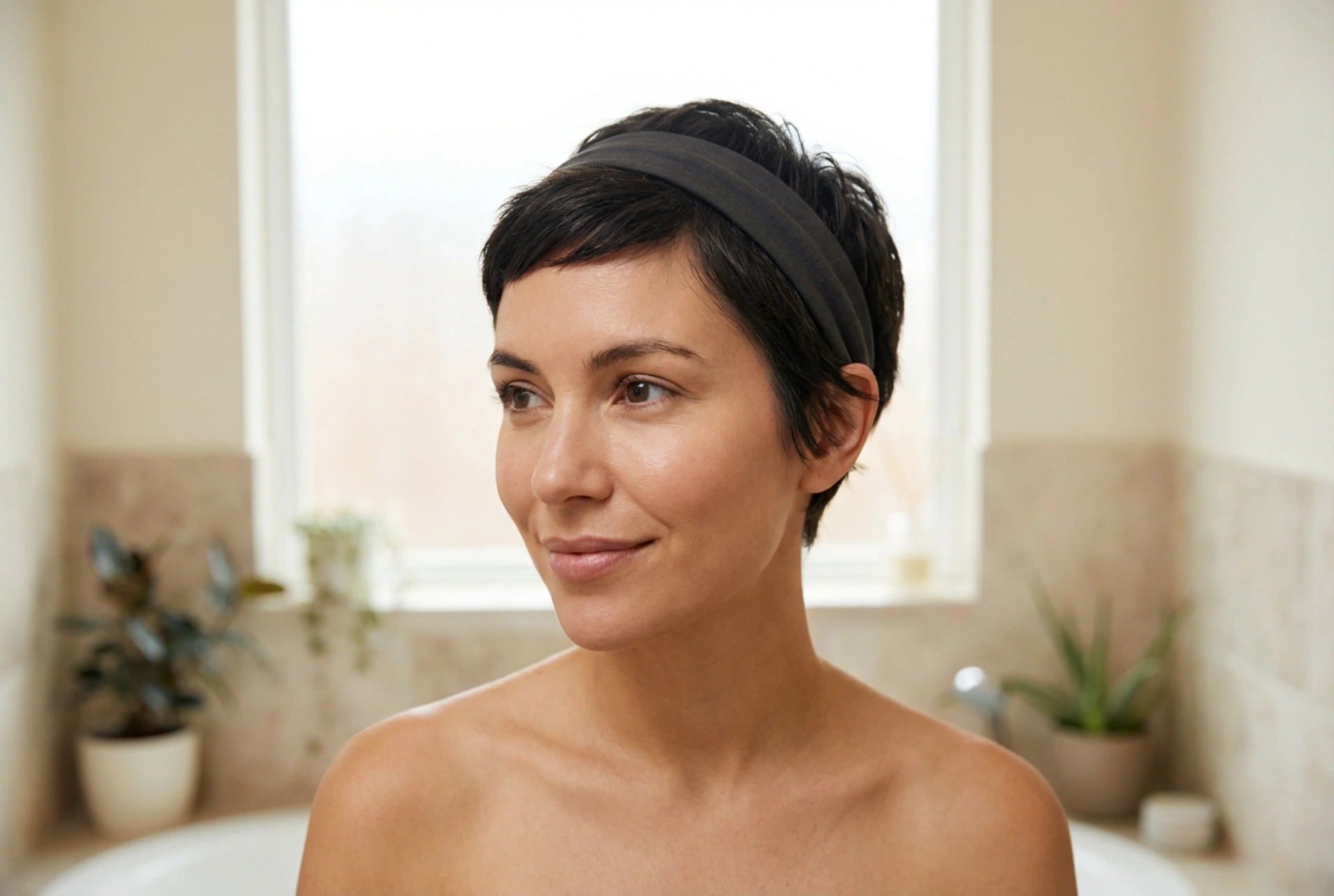 Frisuren der 90er für kurzes Haar: Pixie, Mini-Dutts und Haarbänder