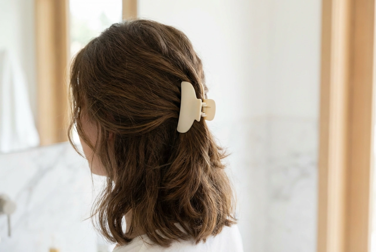 Frisuren mit Haarkralle für mittellanges Haar: Styling und Volumen