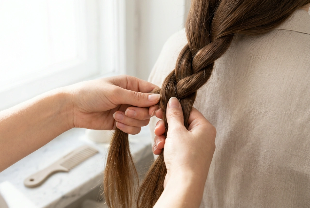 Flechtfrisuren für langes Haar: Drei Zöpfe Schritt für Schritt erklärt