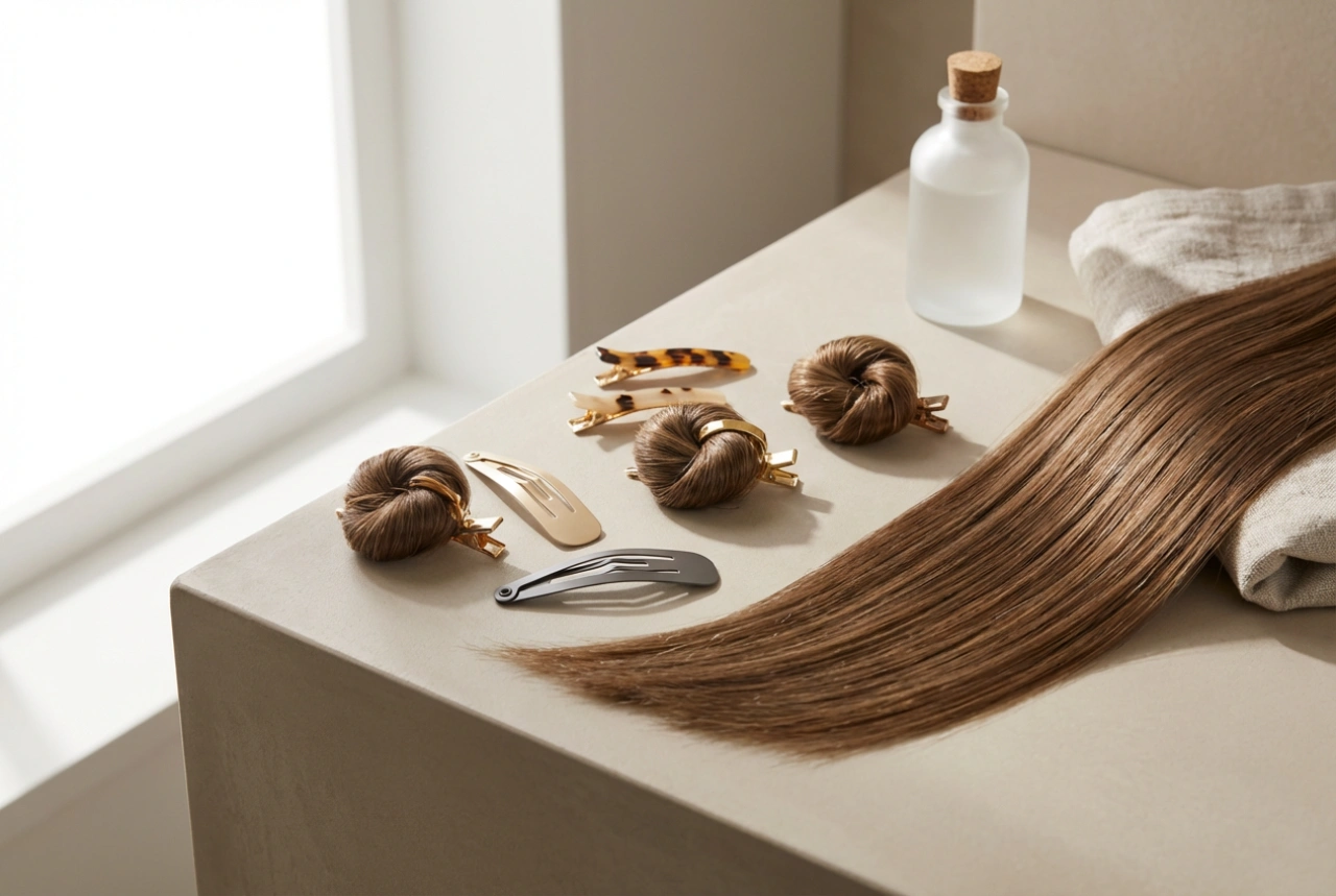 Haartrends der 90er: Glatte Strähnen, Mini-Dutts und Haarspangen