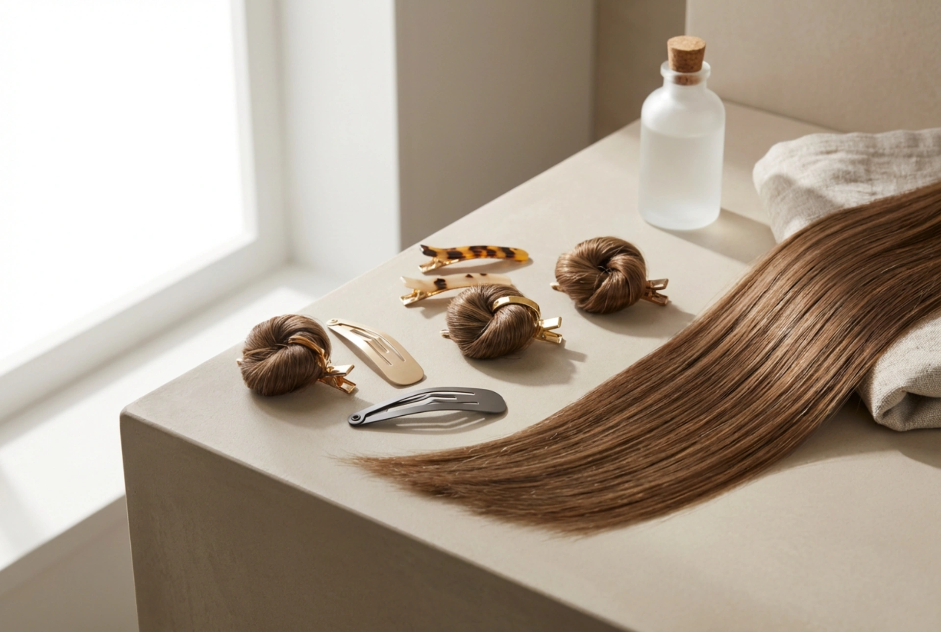 Haartrends der 90er: Glatte Strähnen, Mini-Dutts und Haarspangen