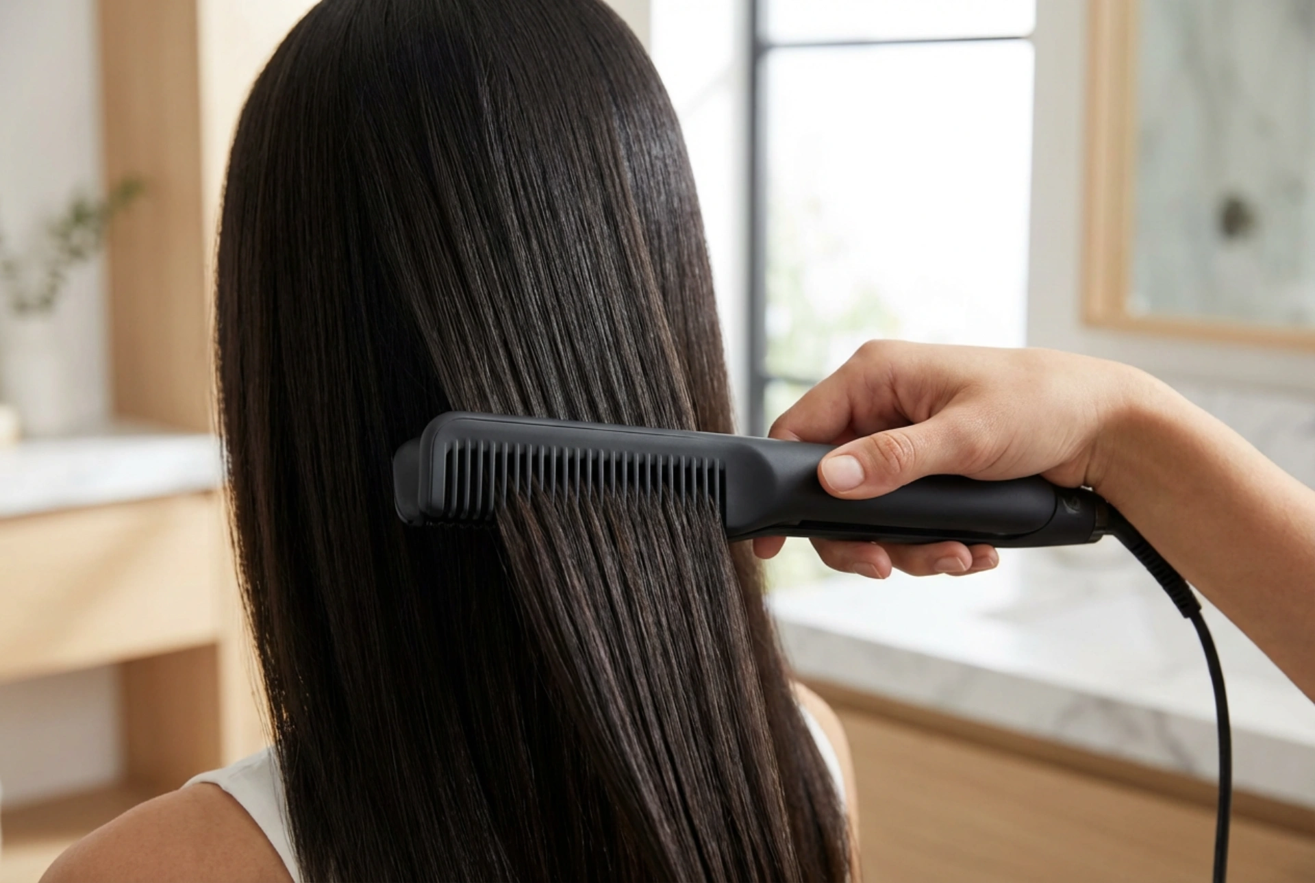 Glätteisen mit Kamm: Schnelles Glätten der Haare ohne Ziepen