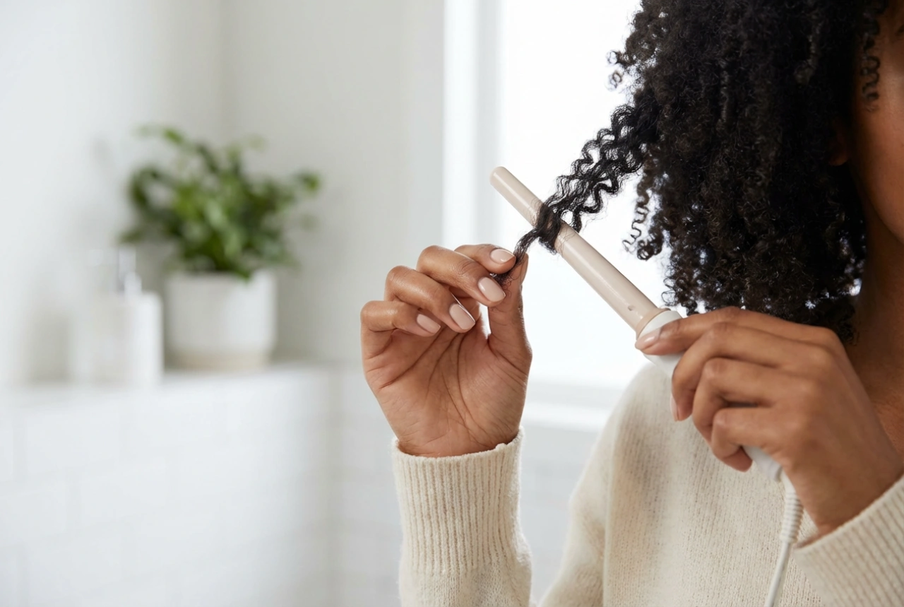 Afro-Lockenstab: Kleine Korkenzieherlocken Schritt für Schritt stylen