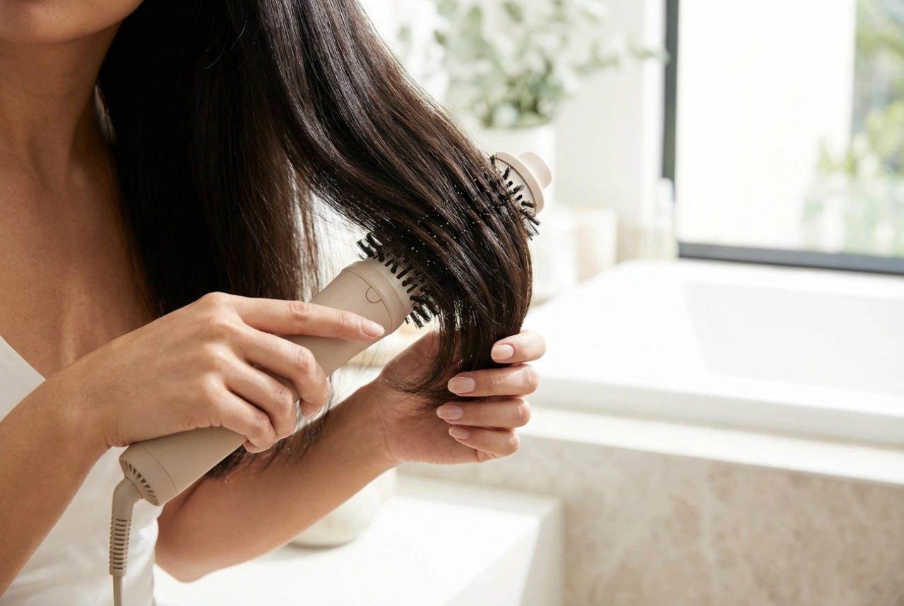 Rotierende Föhnbürste: Styling mit Rotation Schritt für Schritt