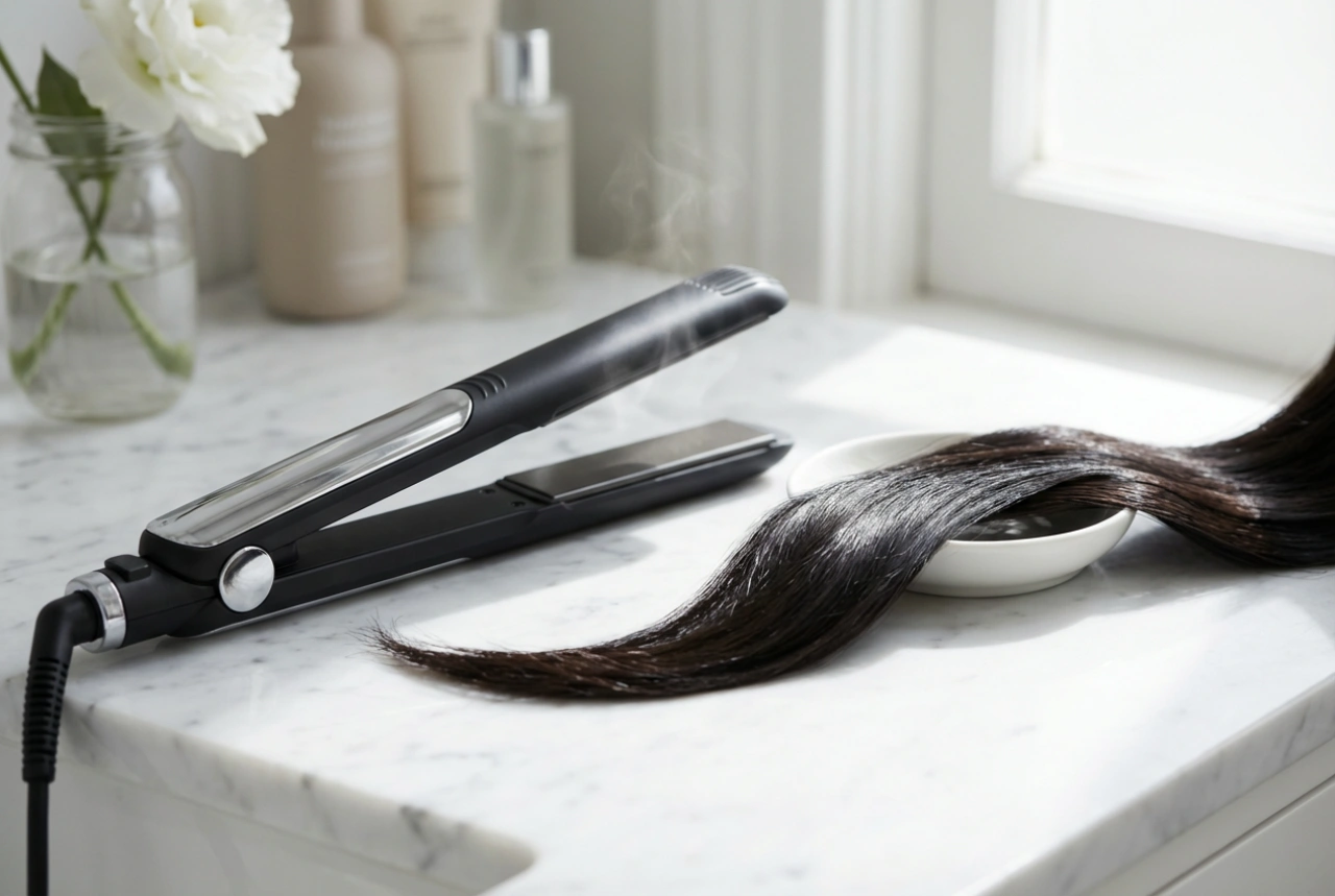Glätteisen mit Keratin und Ionisierung: Glätte, Glanz und weniger Frizz