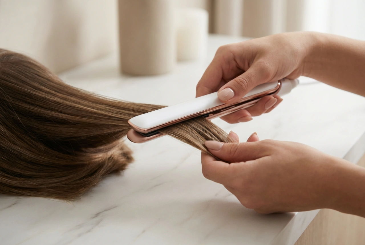 Kleines Glätteisen: Präzises Styling für kurze Strähnen und Pony