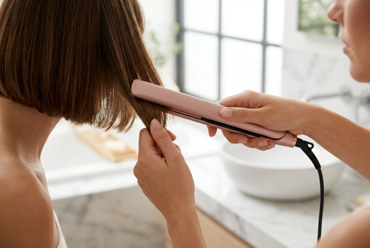 Schmales Glätteisen für kurze Haare: präzises Glätten und Formen