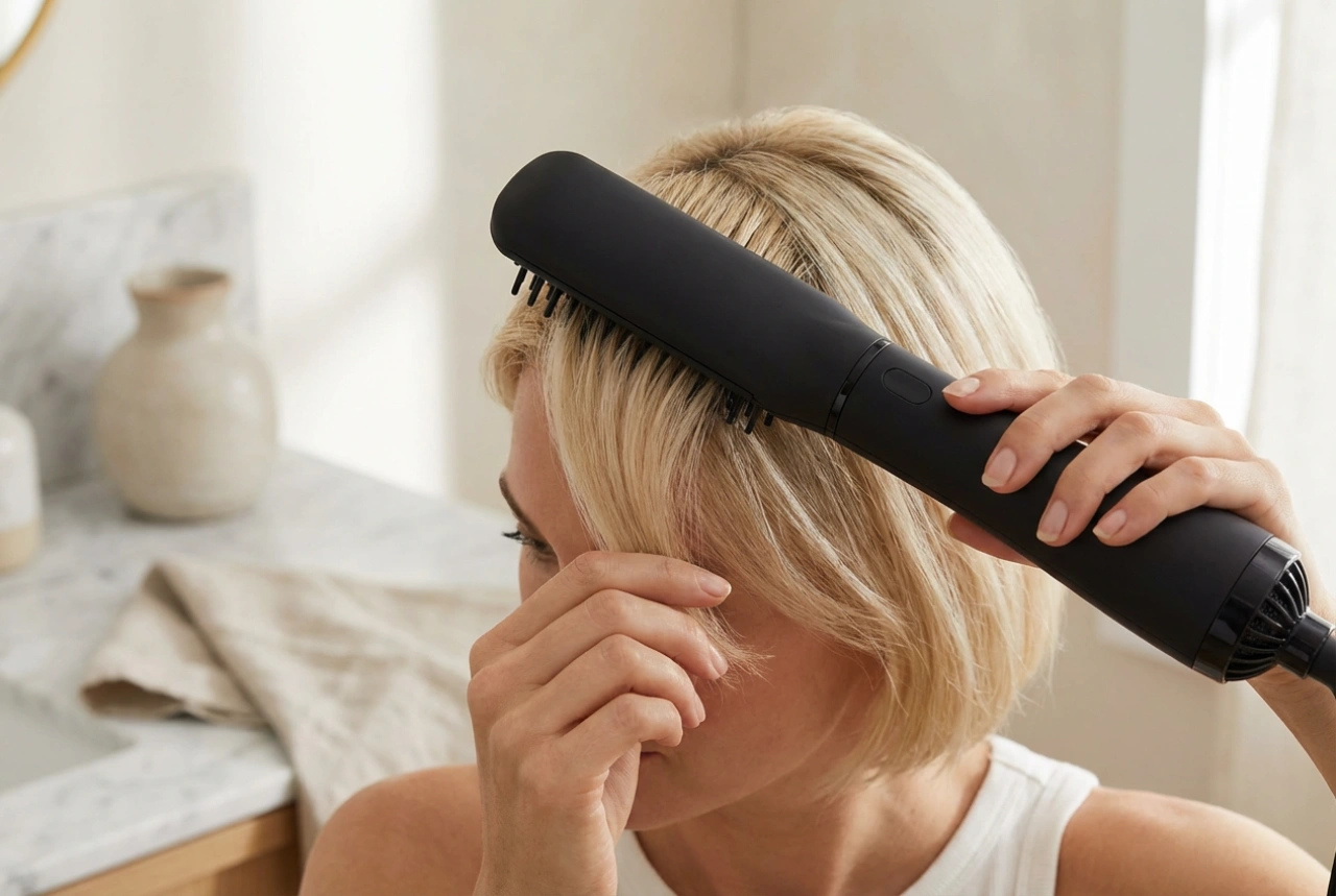 Warmluftbürste für kurze Haare: Volumen am Ansatz und schnelles Styling
