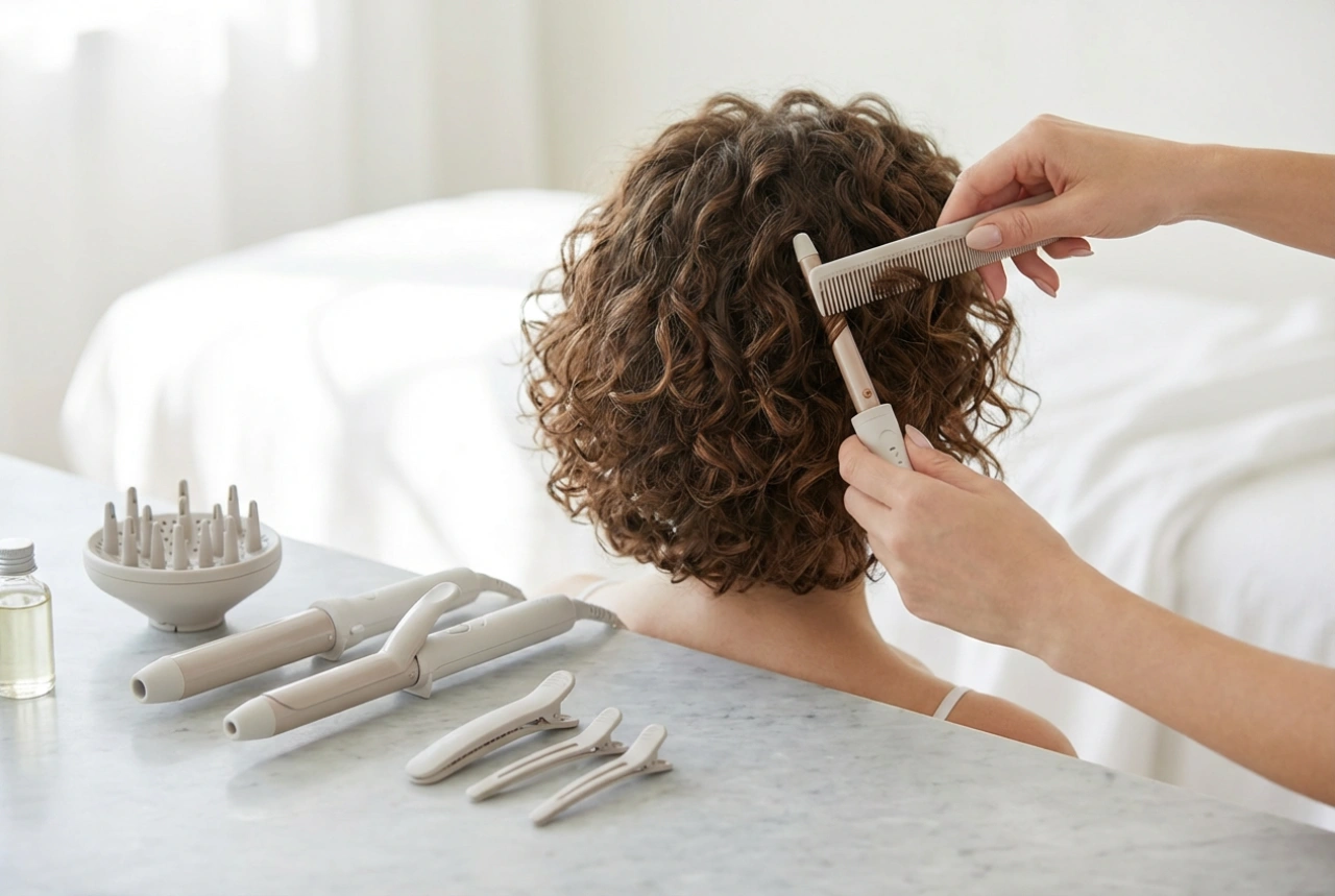 Locken bei kurzen Haaren: Werkzeugauswahl und Sektionierung