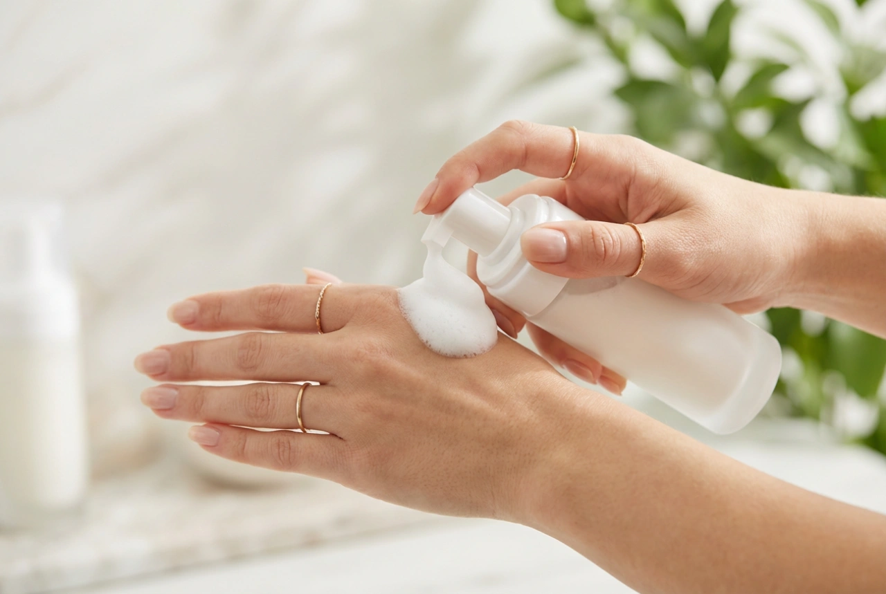 Formel in Schaumform: Handcremeschaum, Schichtung und Anwendung