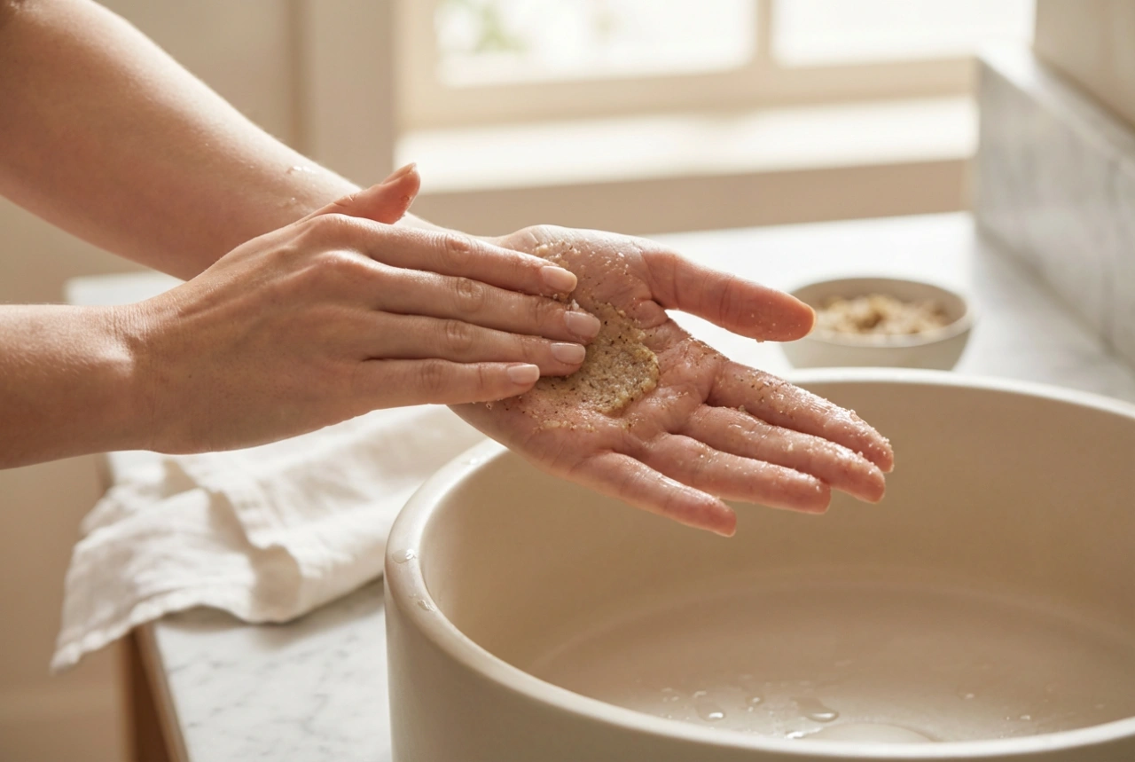 Schnelles Handpeeling: Hausgemachte Zutaten und Massagetechnik