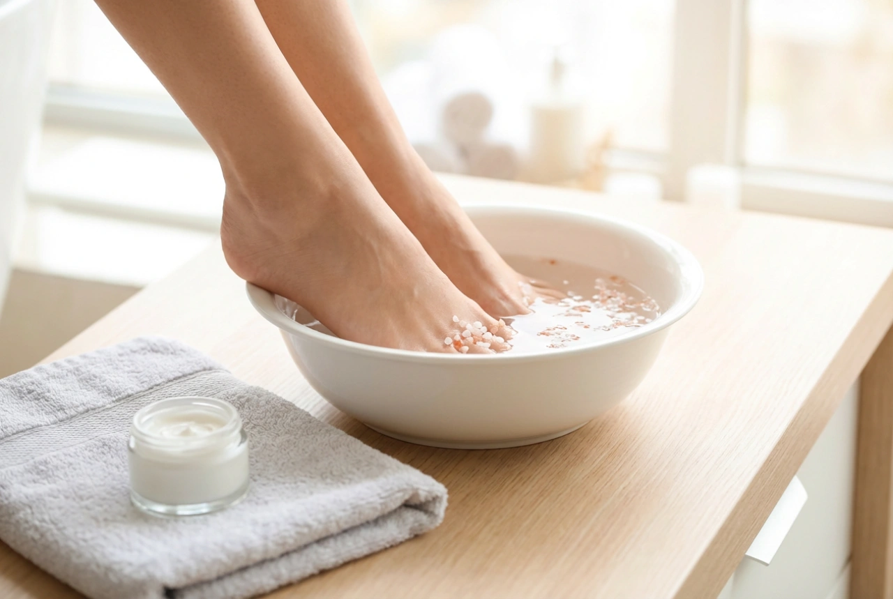 Fußbadesalz: Kompressen, Einweichen und Pflege nach der Behandlung