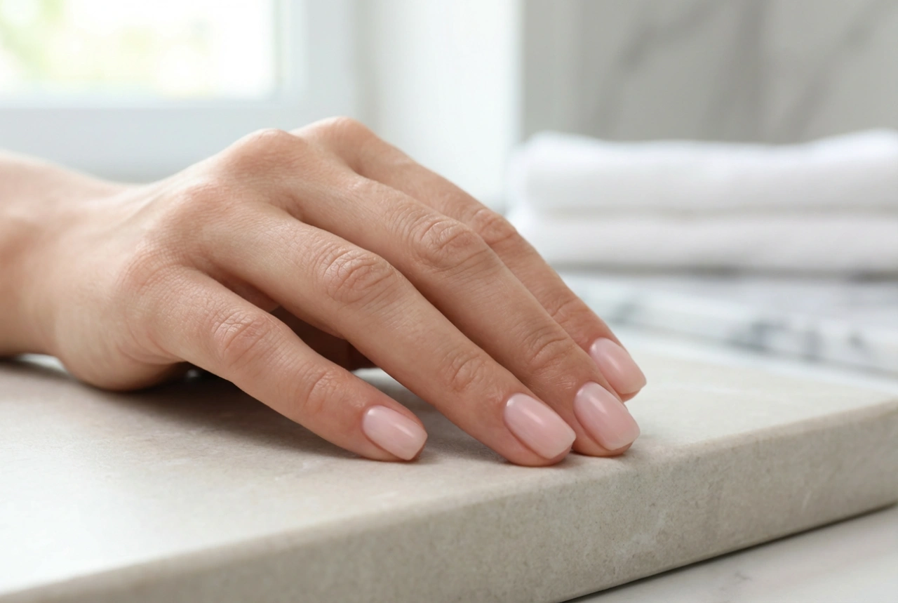 Kurze Hybridnägel ohne überflutete Nagelhaut: Formgebung und Lackieren