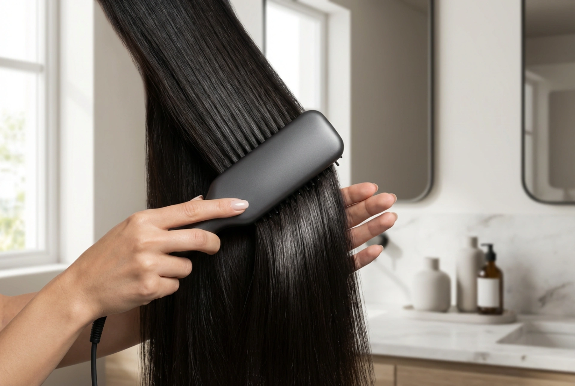 Warmluftbürste zum Glätten: Glatte Haare schon beim Föhnen, Einstellungen und Technik