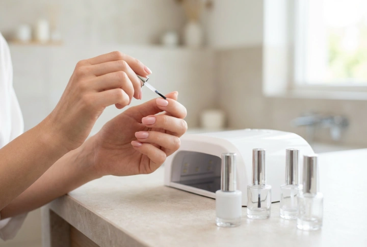 Hybrid-Maniküre zu Hause: Vorbereitung der Nagelplatte, Anwendung und Aushärtung Schritt für Schritt